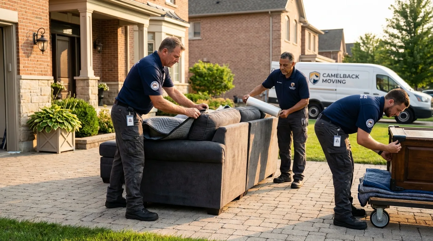 Large estate moving crew wrapping furniture in Senath, MO